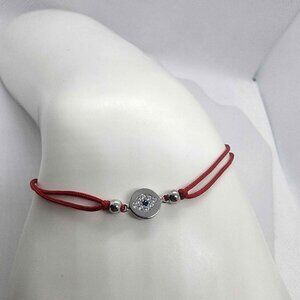 Sterling Silver 925 Evil Eye Design With Red String Bracelet